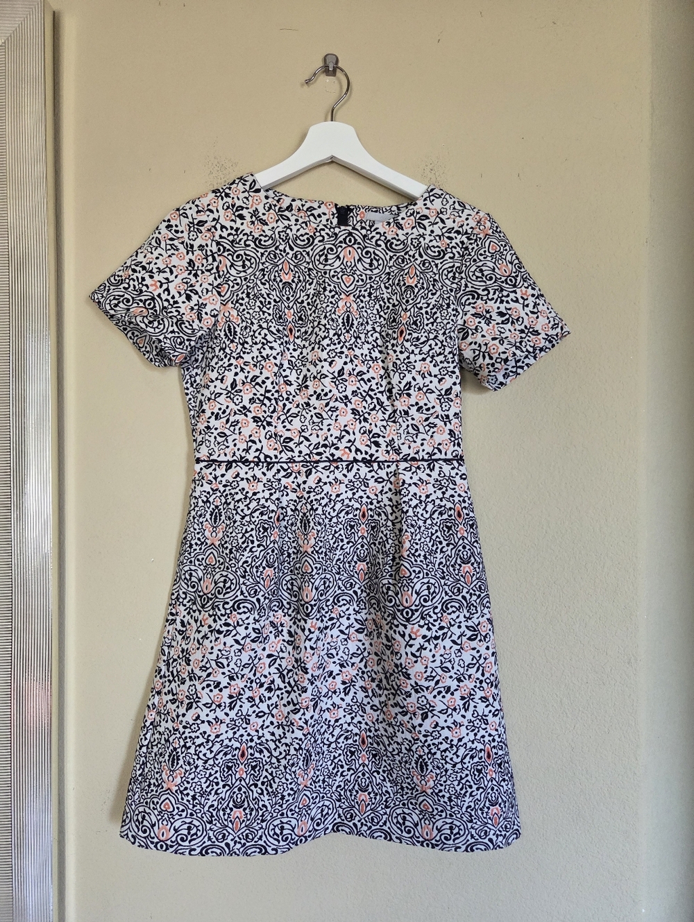 H&M Womens Textured Patterned Short Sleeve Dress Mod